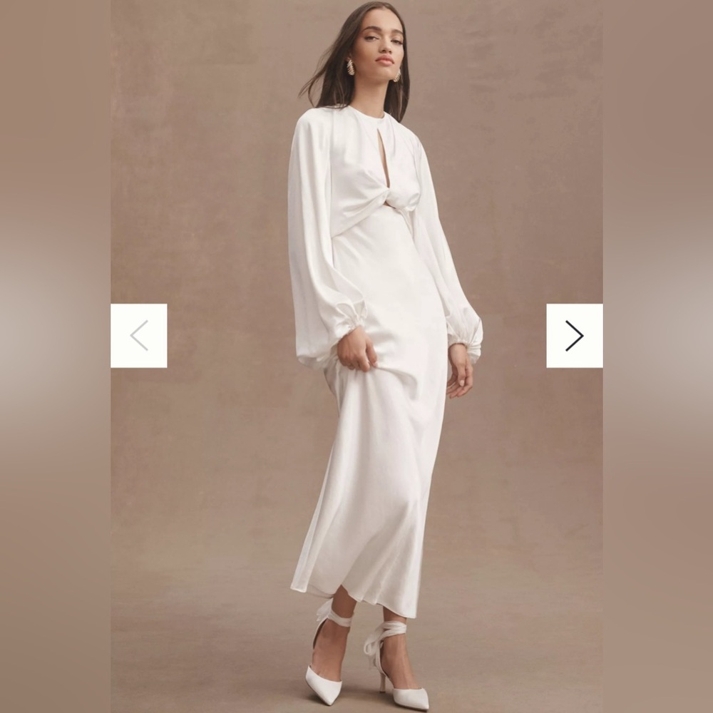 Significant other demi long sleeve open back midi dress